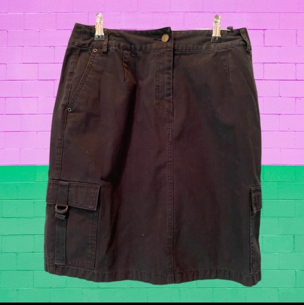 TALBOTS CARGO SKIRT 8 Black